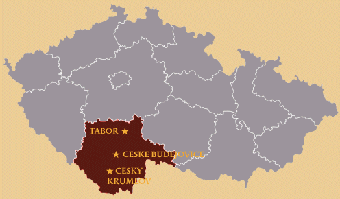 Carte de Boh&ecirc;me du Sud