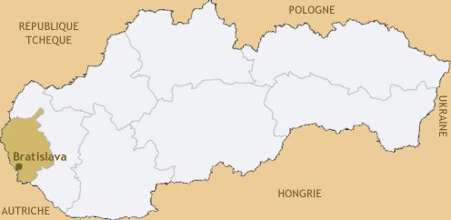 Carte de Slovaquie, Bratislava (r) Wikipedia